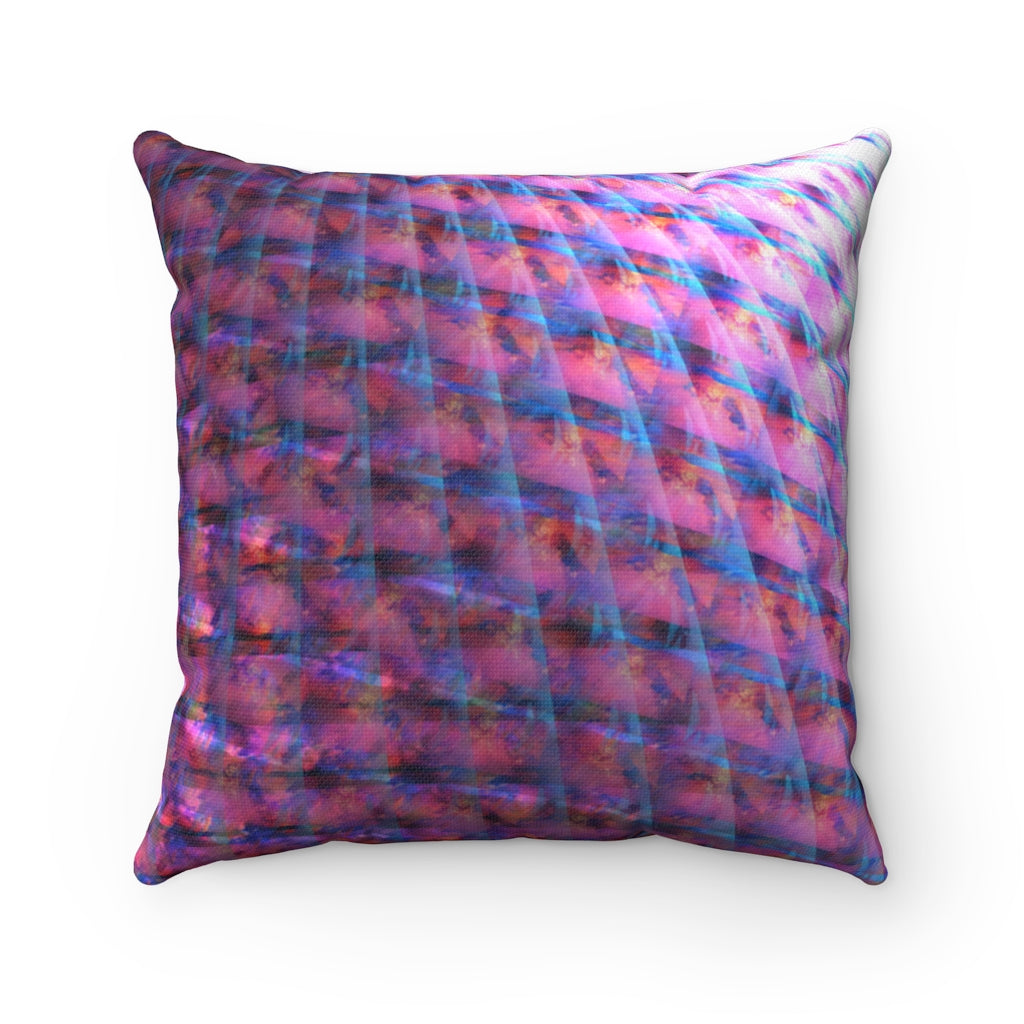 The Pink Ball Throw pillow | Pink & Blue | Square Throw Pillow