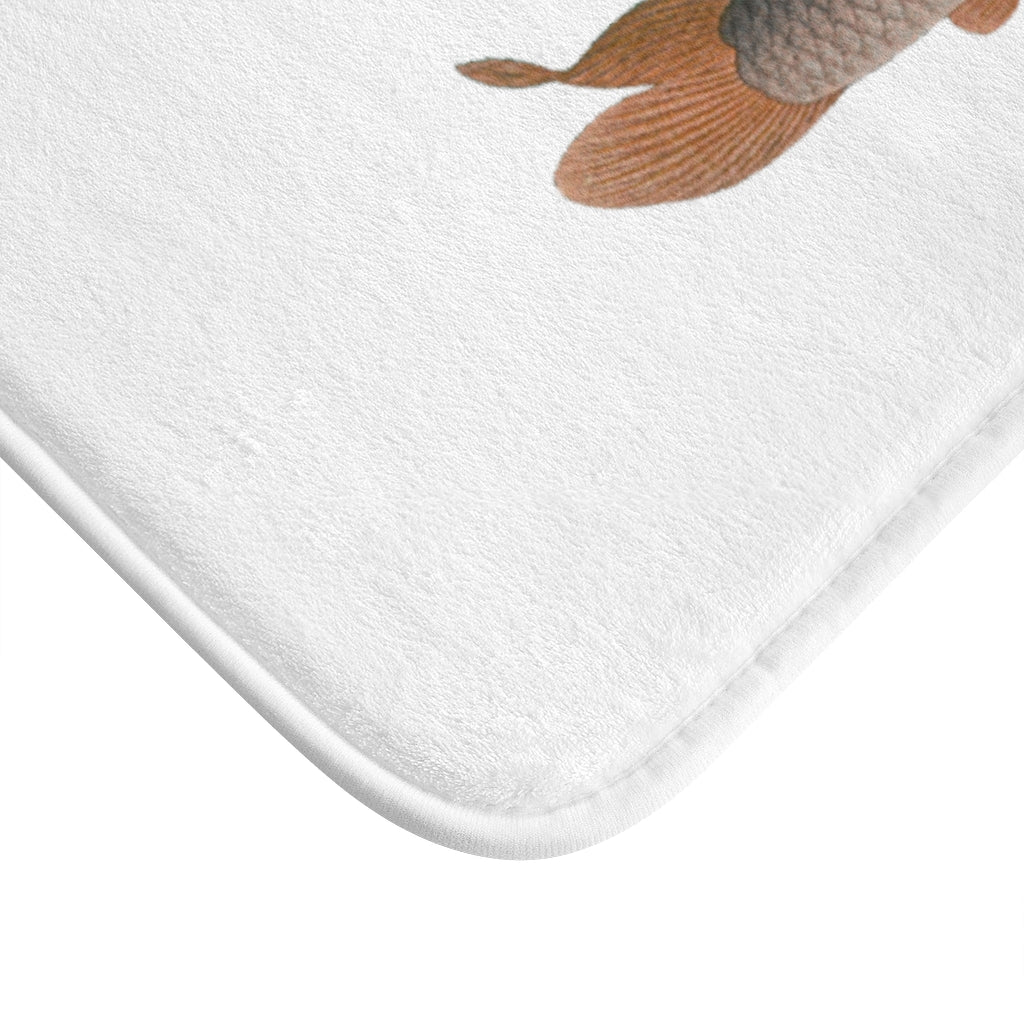 Common and Golden Carp Bath Mat | Fish | White