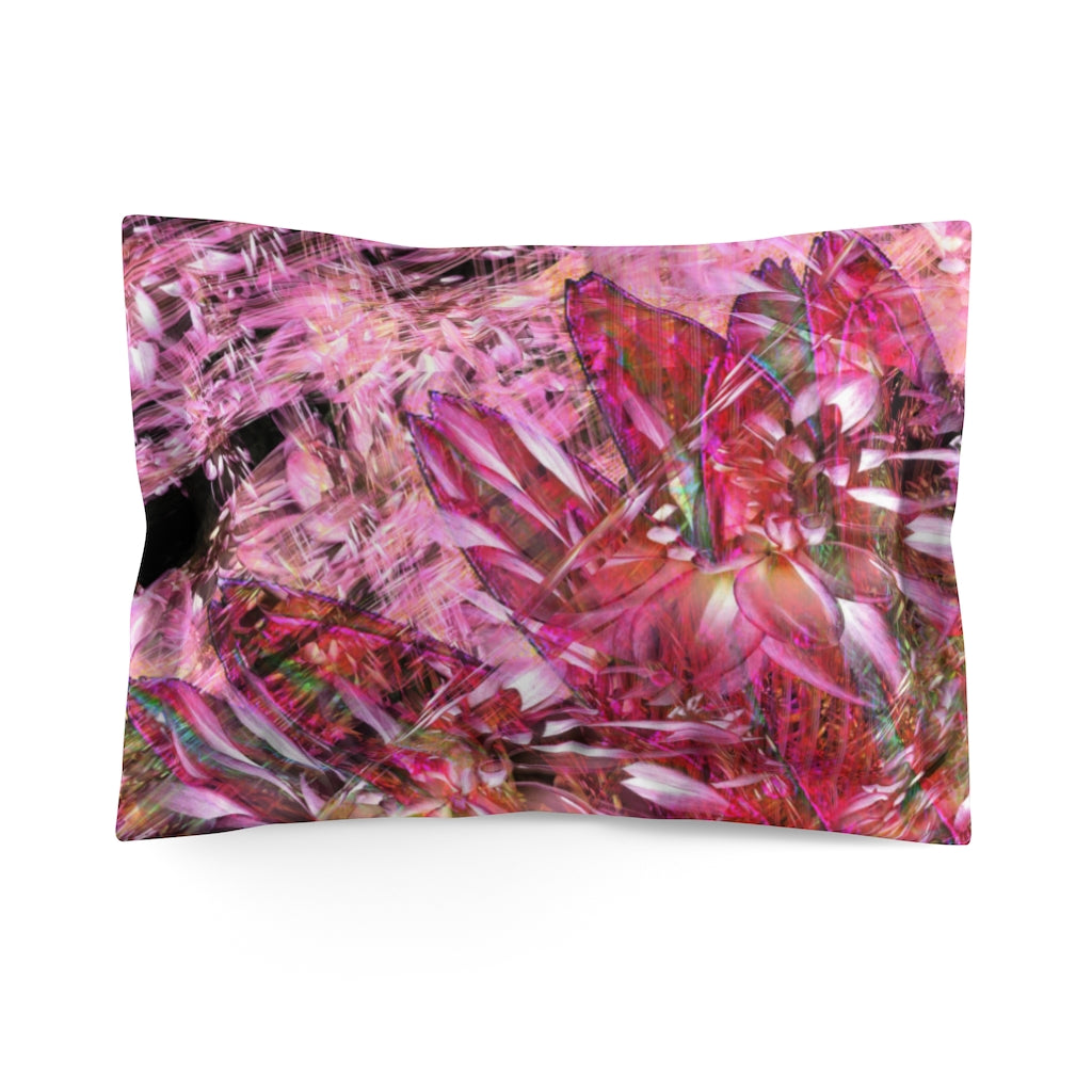 Pink Flower | Pink & Red | Microfiber Pillow Sham