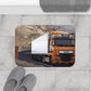 DAF Truck on the road 1 Bath Mat | Orange & White