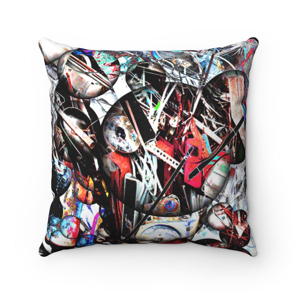 Scrapped Bubbles Throw pillow | Multi colour | Square Throw Pillow