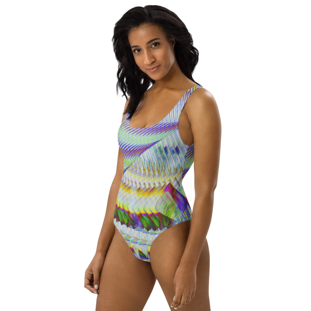V Colourful One-Piece Swimsuit