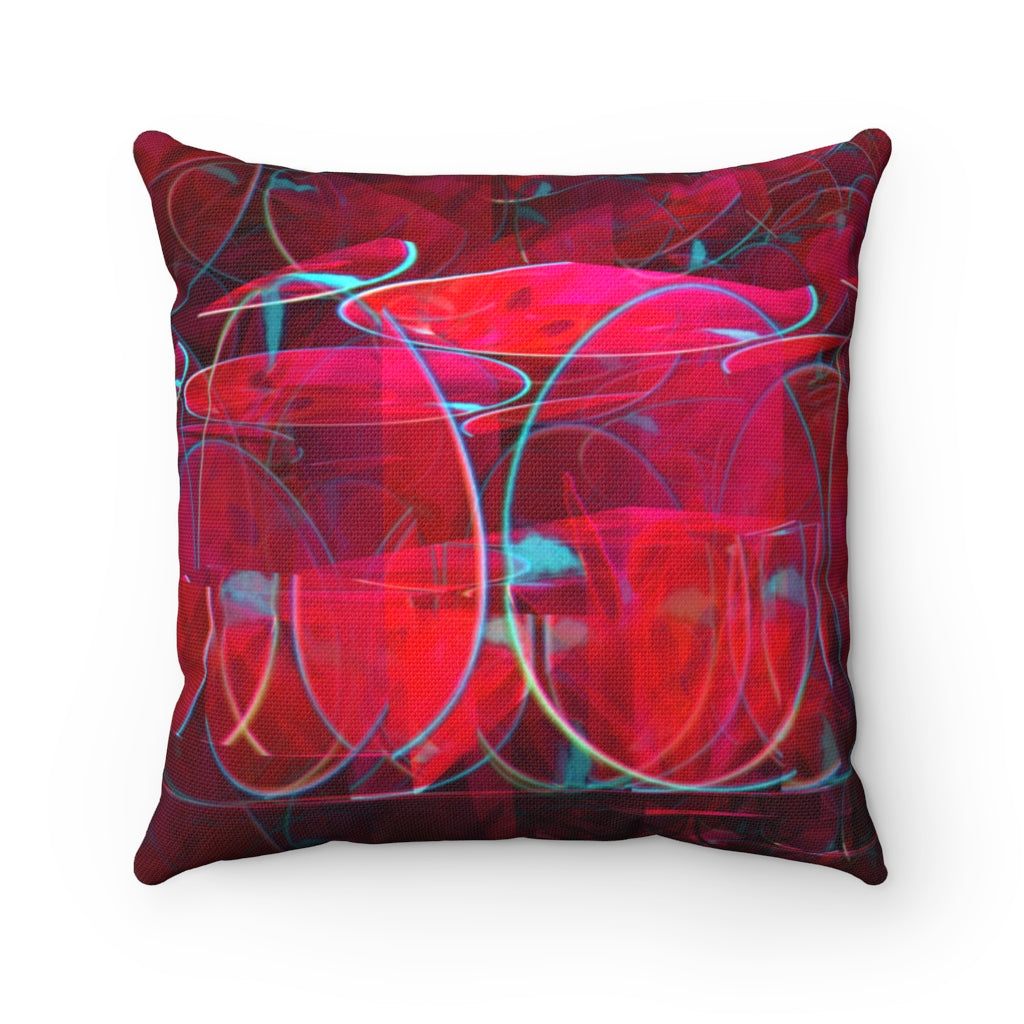 Red Circle Throw pillow | Red & Blue | Square Throw Pillow