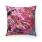 Pink Flower Throw pillow | Pink & Red | Square Throw Pillow
