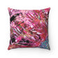 Pink Flower Throw pillow | Pink & Red | Square Throw Pillow