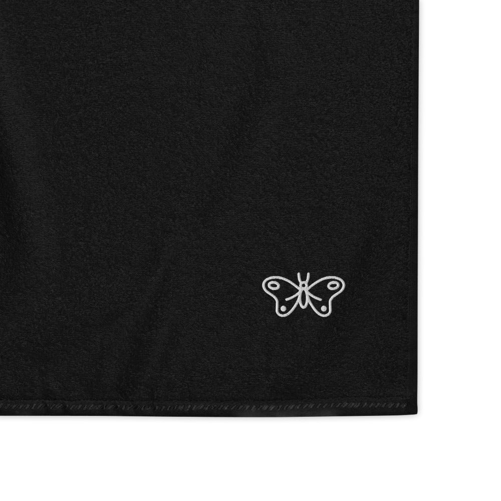 Turkish cotton towel Butterfly Black